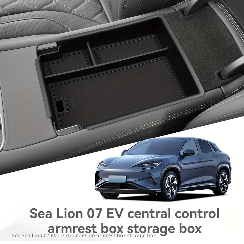Universal Car Armrest Box Storage for 24 EV Models Black Plastic