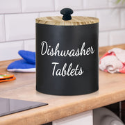 Rustic Dishwasher Pod Holder Round Container for Kitchen Laundry Bathroom Storage