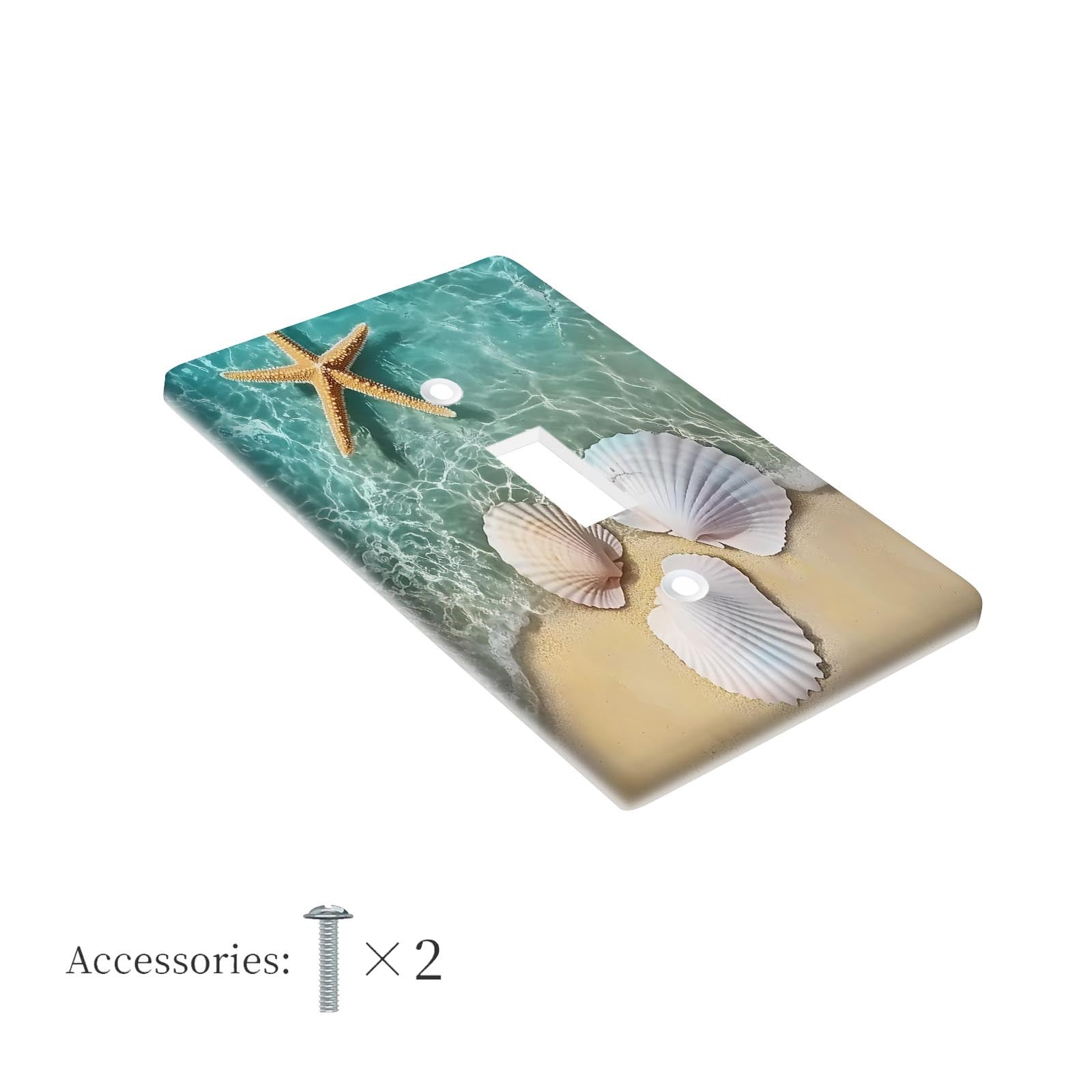 Beach Shell Starfish Wall Plate Decorative Light Switch Cover Indoor Outdoor Easy to Clean