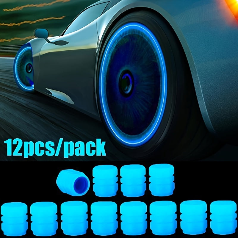 Fluorescent Night Glowing Car Motorcycle Bicycle Wheel Valve Stem Caps