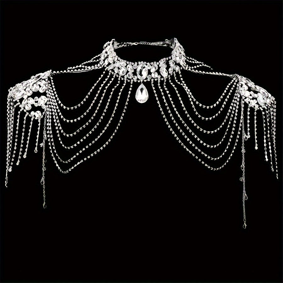 Rhinestone Body Chain for Shoulders Bridal Wedding Jewelry Opulent Shawl
