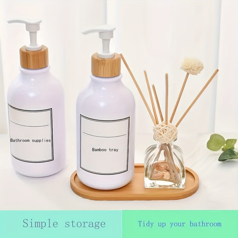 Wooden Bathroom Tray for Countertops Storage Organizer Soap Bottles Tissues