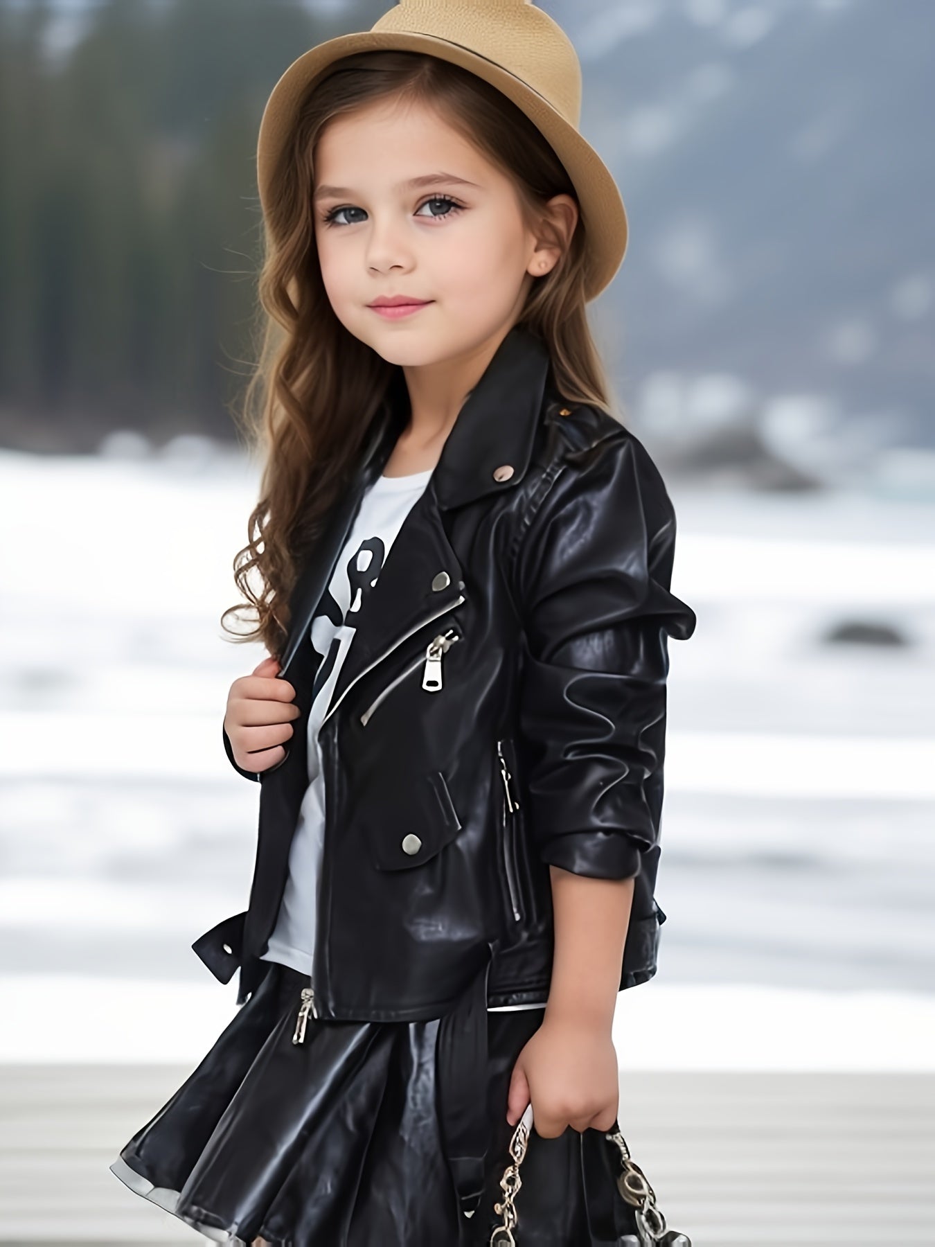 Girls' Jacket Long Sleeve Street Style Solid Color Spring Fall Casual Outerwear