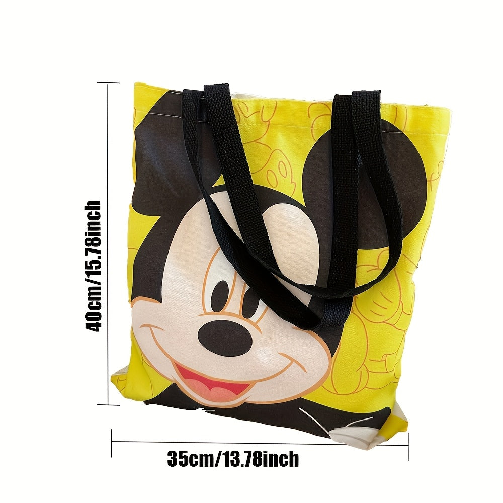 Large Capacity Canvas Tote Bag for Women with Cartoon Print, Shopping, Gift