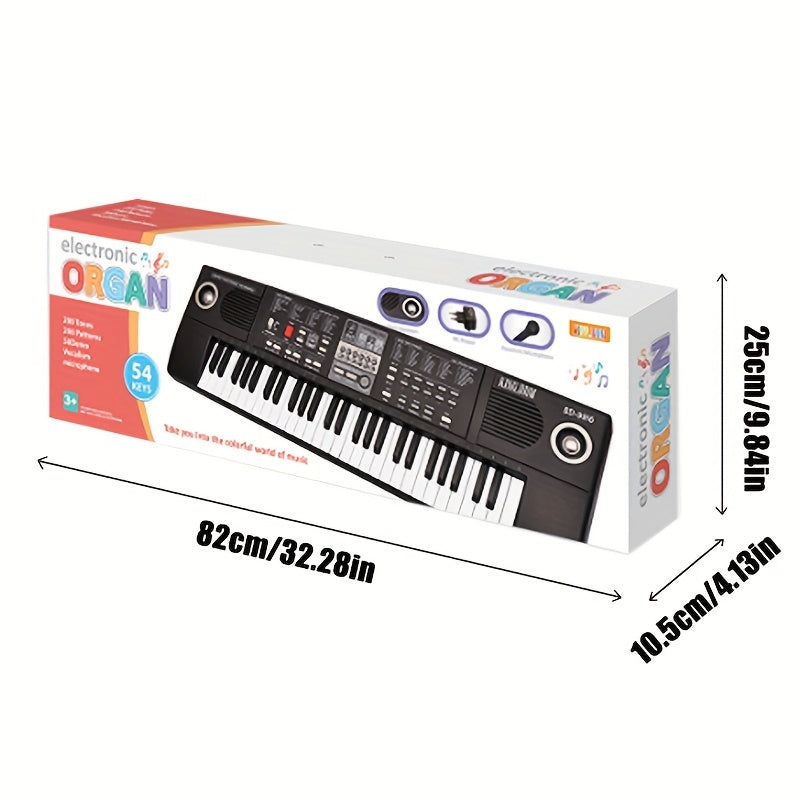 Children's Electronic Keyboard with Microphone 54 Keys 200 Tones Rhythms Demo Songs