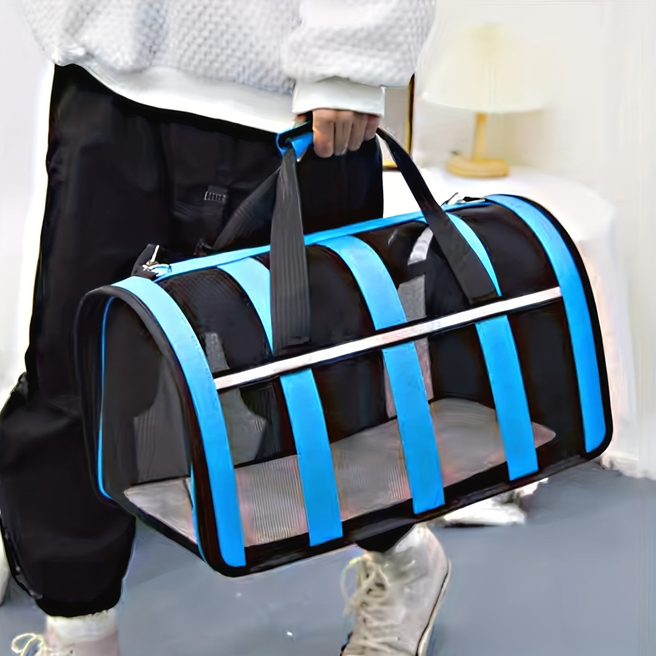 Portable Pet Carrier Bag with Locking Zippers Airline Approved for Dogs and Cats