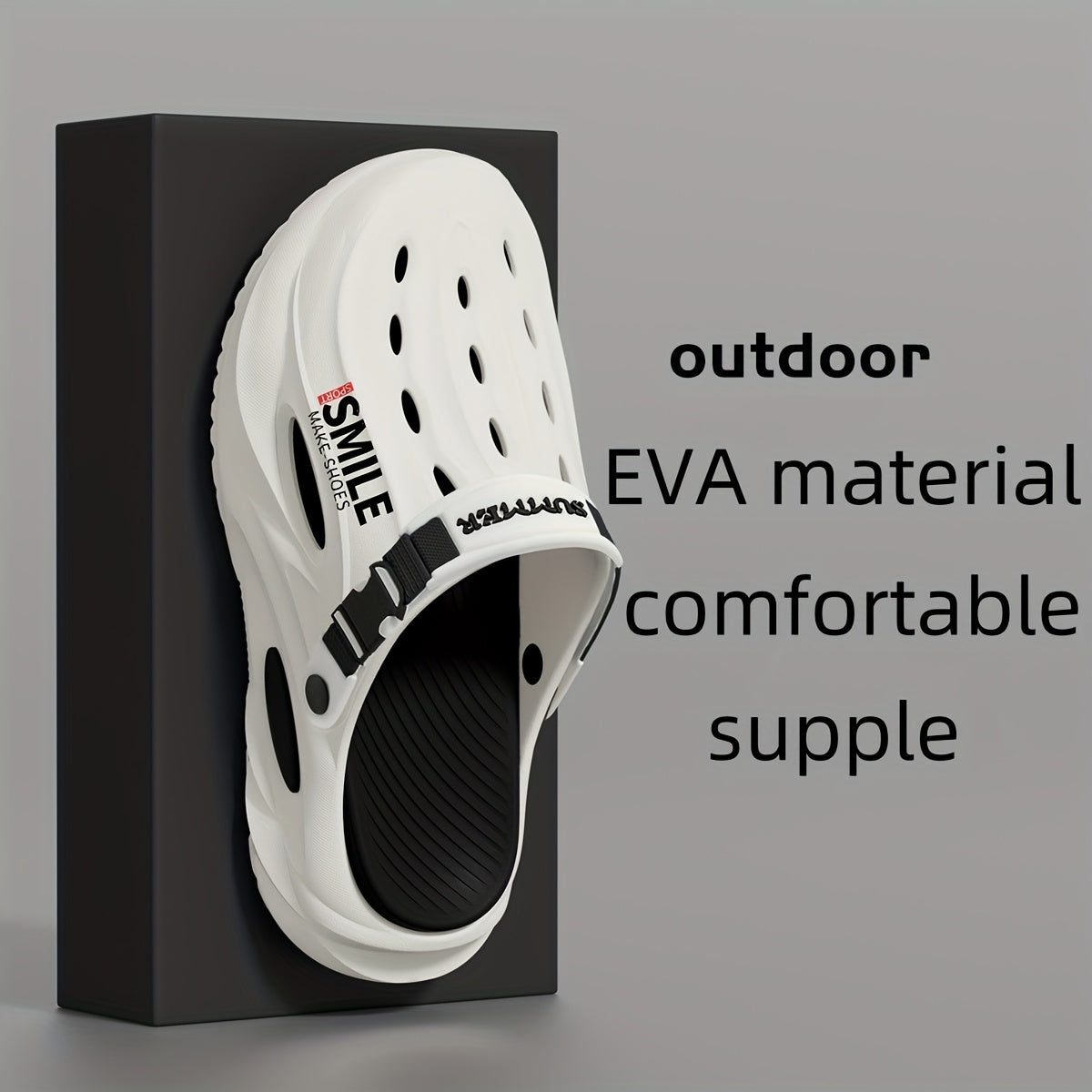 Women's EVA Slide Sandals with Adjustable Straps Indoor Outdoor Lightweight White Beige Blue