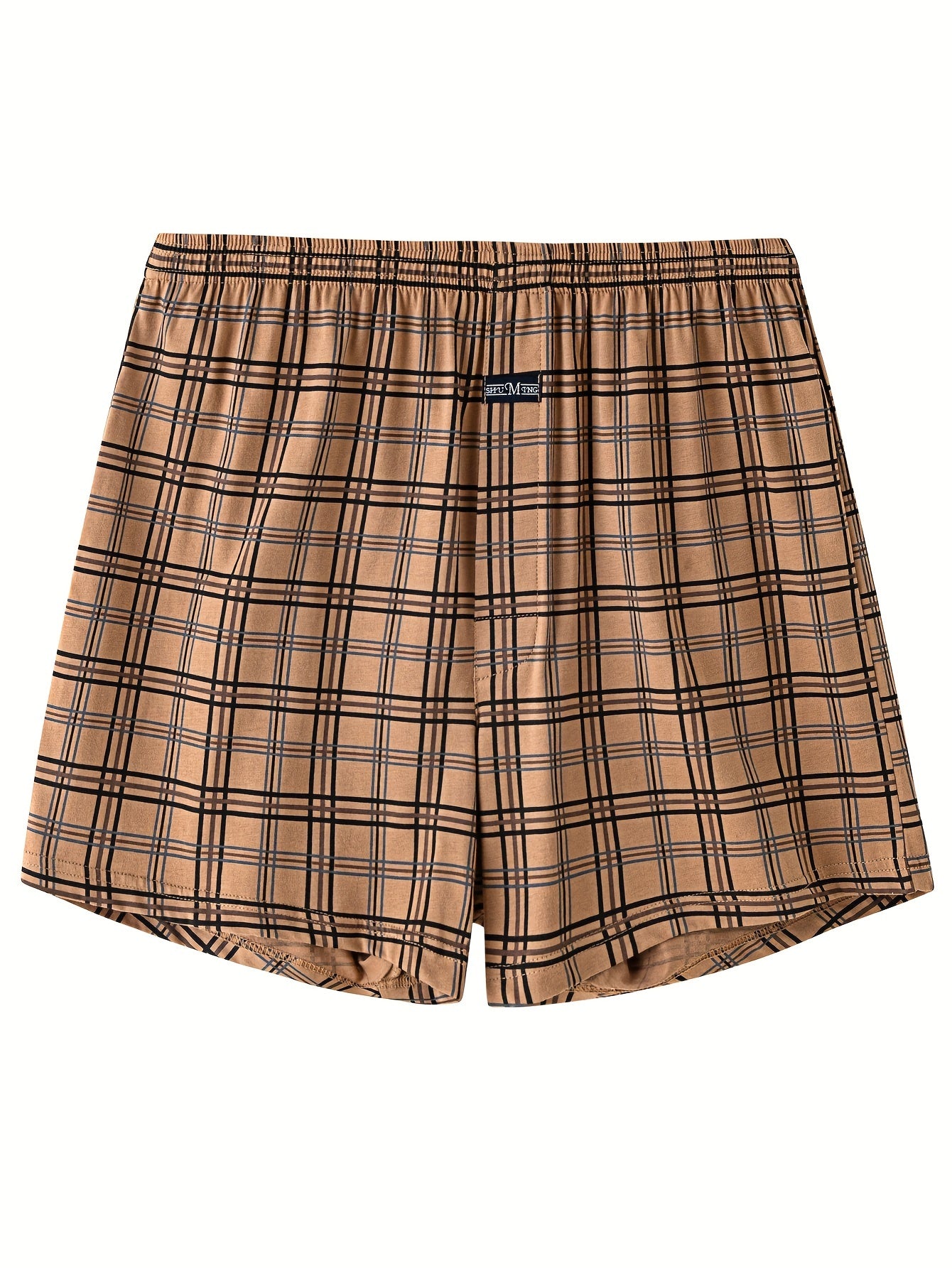 Men's Loose Cotton Plaid Casual Pants for Middle-Aged and Elderly Men Medium Large