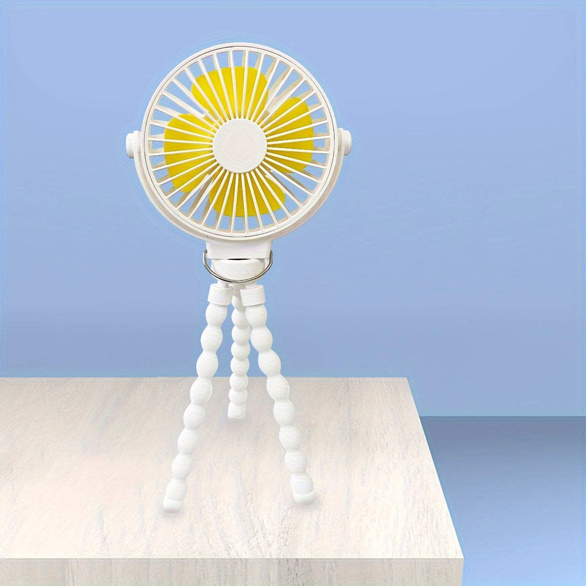 Mini Clip-On USB Fan with Flexible Legs Rechargeable Portable Personal Stroller Fan