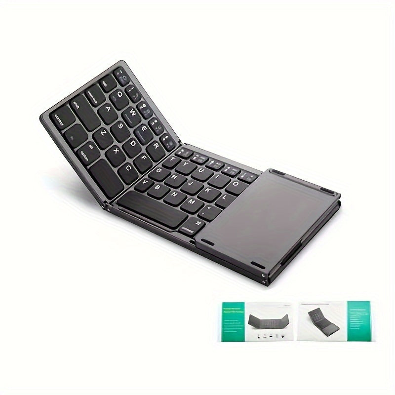 Wireless Foldable Compact Keyboard with Touchpad Type-C Charging and Frosted Finish