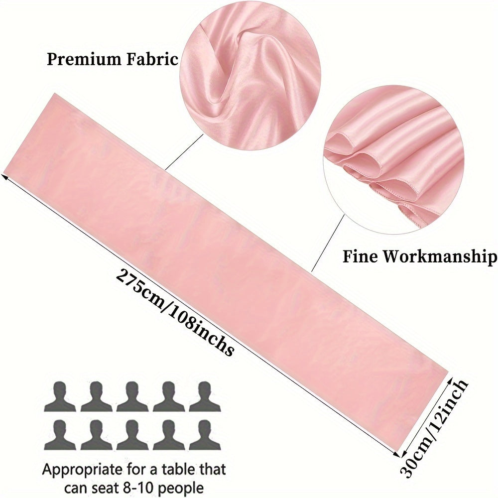 10pcs Rose Gold Satin Table Runner 29x275cm for Weddings Birthdays Banquets