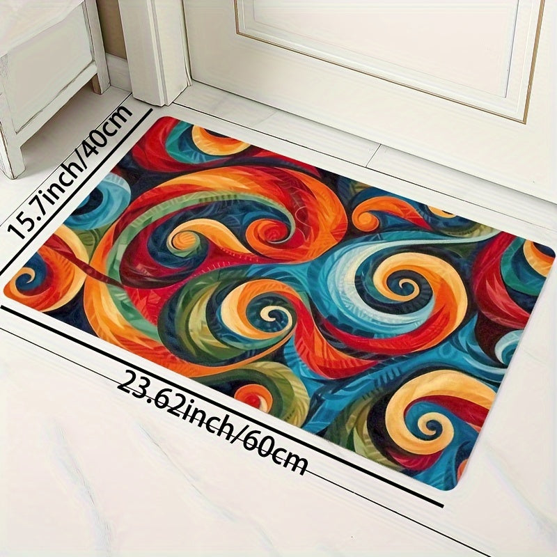 Alfombra de cocina con líneas abstractas 3D gruesas, lavable a máquina, uso en interiores