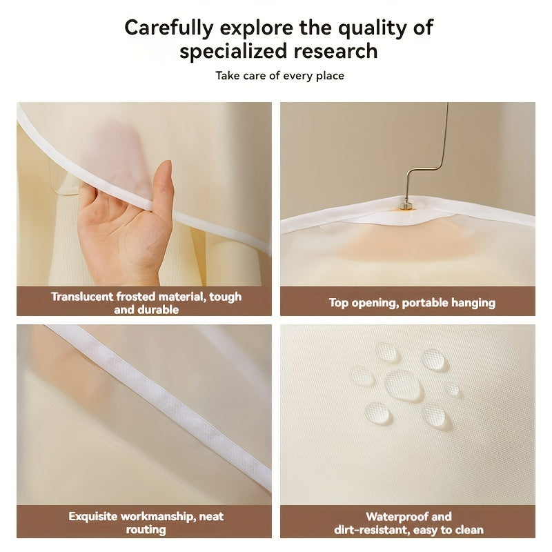 Set of 5 Polyester Garment Covers with Dust Protection for Closet Storage