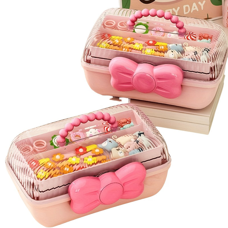 Пластиковый органайзер для украшений с бантиком для аксессуаров для волос и рукоделия