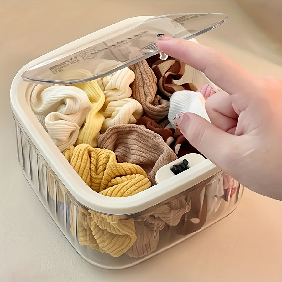 Plastic Storage Box for Hair Accessories Stackable Transparent Rectangular Organizer for Home and Office