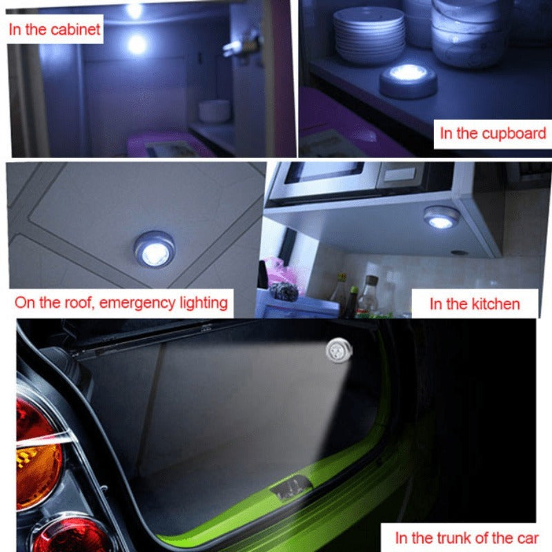 Wireless Battery-Free LED Night Light 3 Pack for Cabinets Hallways Bathrooms Bedrooms