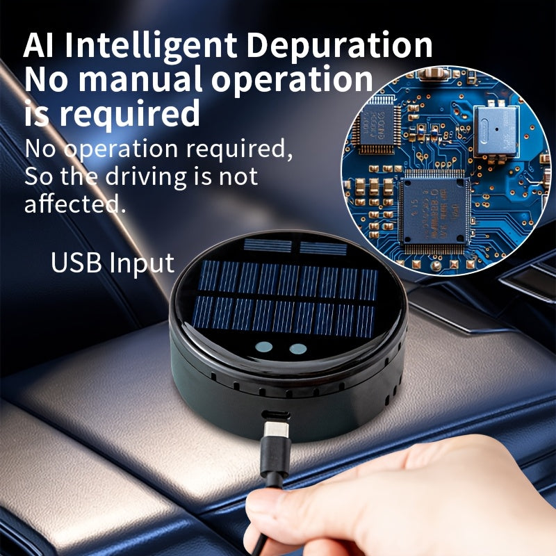 Purificador de aire para coche USB portátil, eliminador de olores, removedor de polvo, silencioso, refrescante