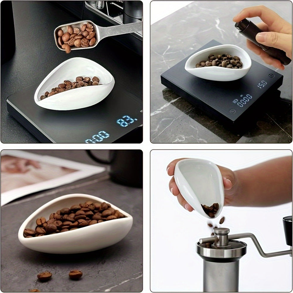 Kofe aksessuarlar to'plami: keramika dozaj kubogi, sprej shisha, aralashtirish qoshiq, qora yoki oq variantlar