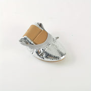 Women's Black Slip-On Ballet Flats with Bow, Round Toe, Ankle Strap