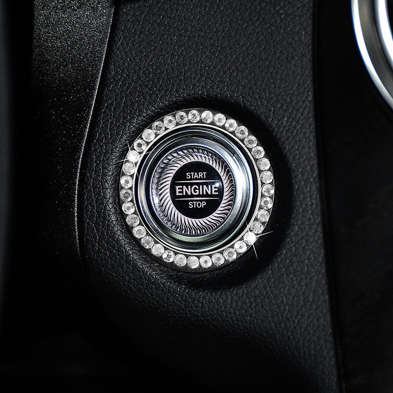 Universal Zinc Alloy Sparkle Ignition Button Cover for Cars