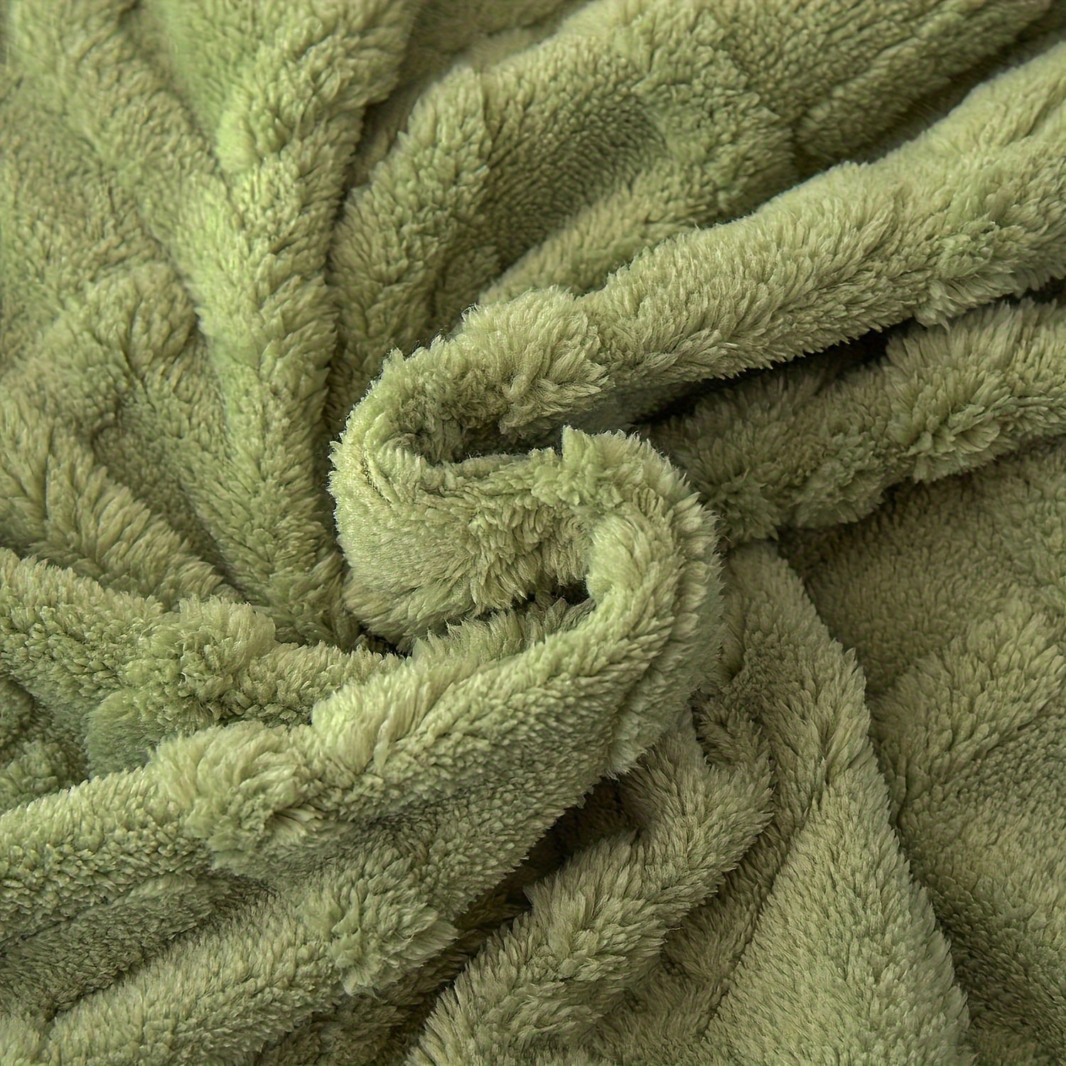 Reversible Jacquard Velvet Blanket for All Seasons Green