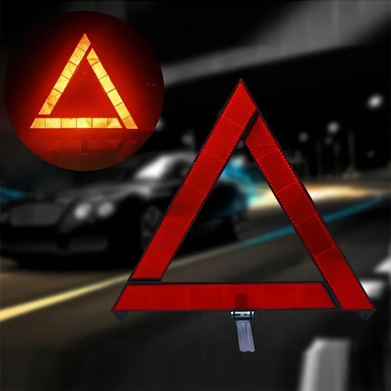 Red Foldable Car Triangle Warning Sign - Emergency Safety Device