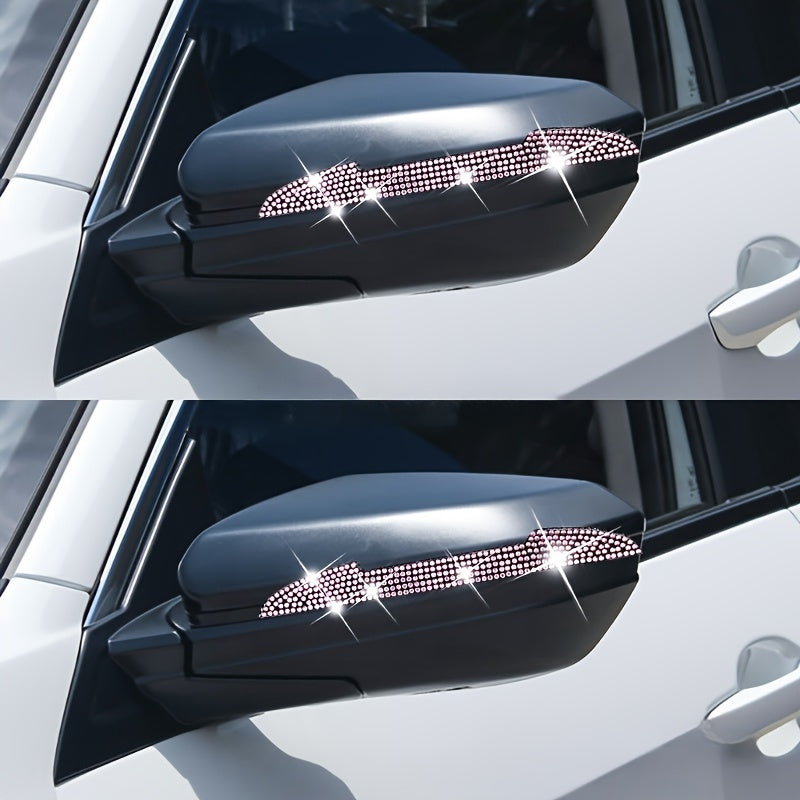 2pcs Car Door Edge Guards Rhinestone Plastic Anti-Scratch Collision Protectors