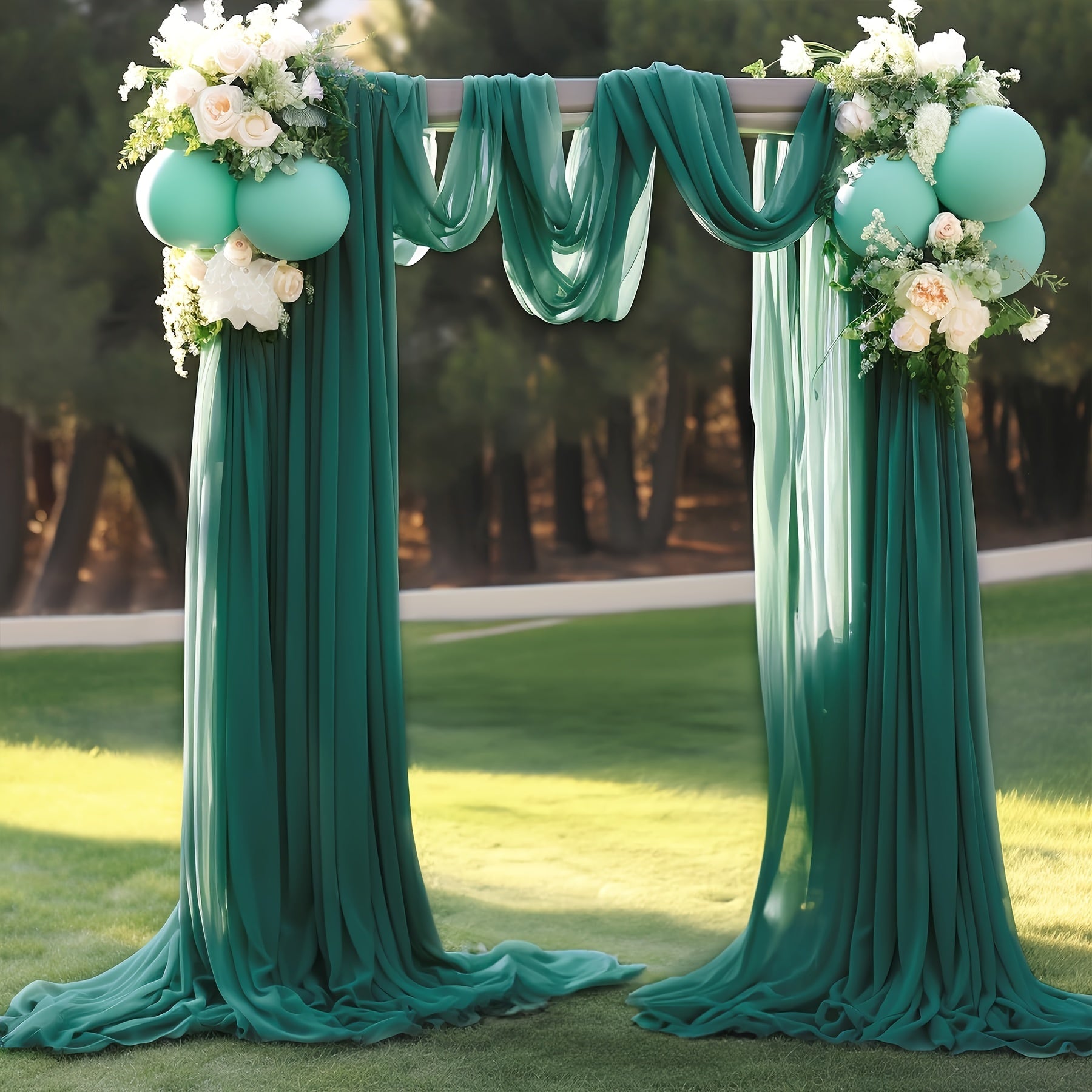 Polyester Sheer Fabric Draping Panel for Wedding Arch Backdrop Curtain Voile for Ceremony and Party Decor
