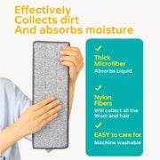 8L Manual Mop and Bucket Set with Microfiber Pads for Floor Cleaning