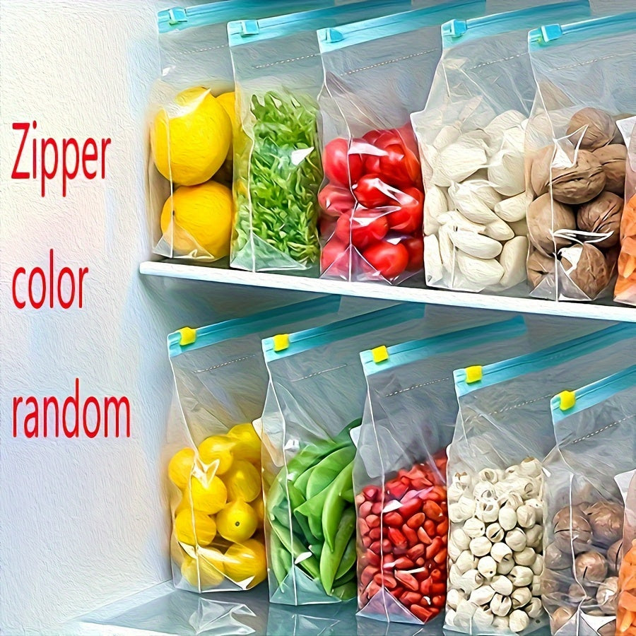 Set of 10 Reusable Food Storage Zipper Bags for Snacks and Dried Fruits