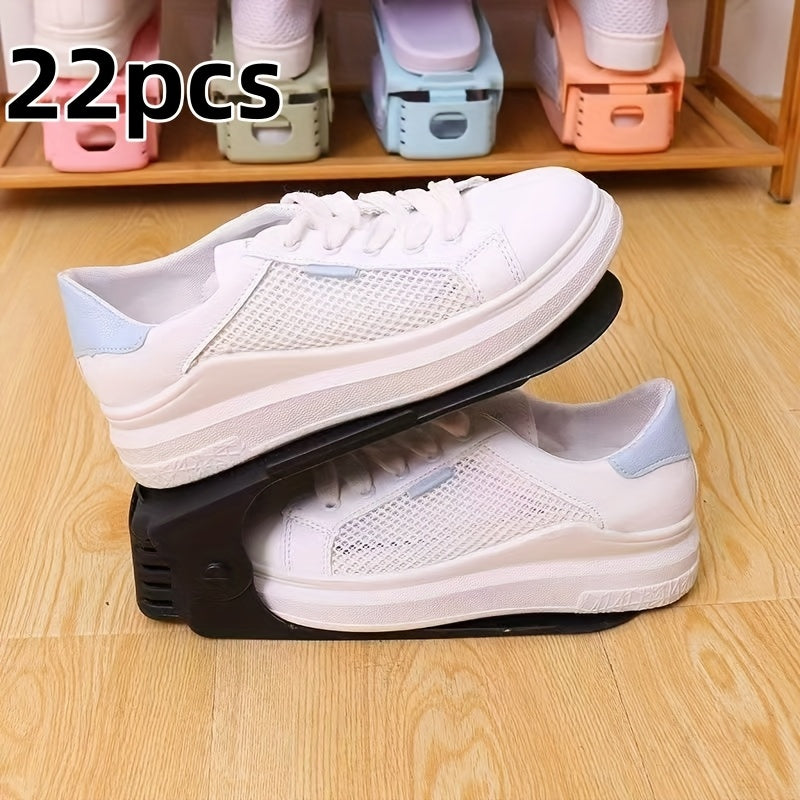 Adjustable Plastic Shoe Rack Space Saving Organizer for Entryway Bedroom Dorm 5 Sizes