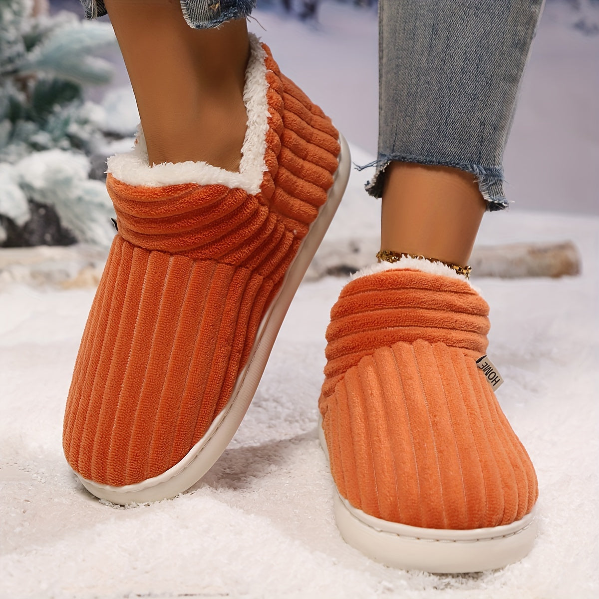 Women's Winter Slipper Boots Soft Plush Interior Slip-On Indoor Outdoor