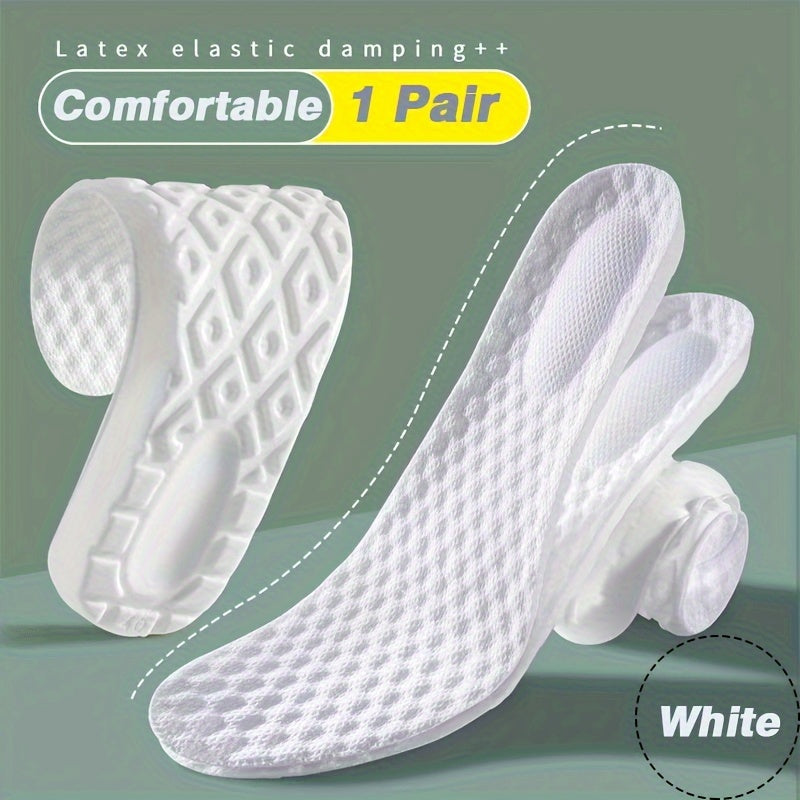 Unisex Latex 4D Arch Support Insoles Breathable Shock-Absorbing