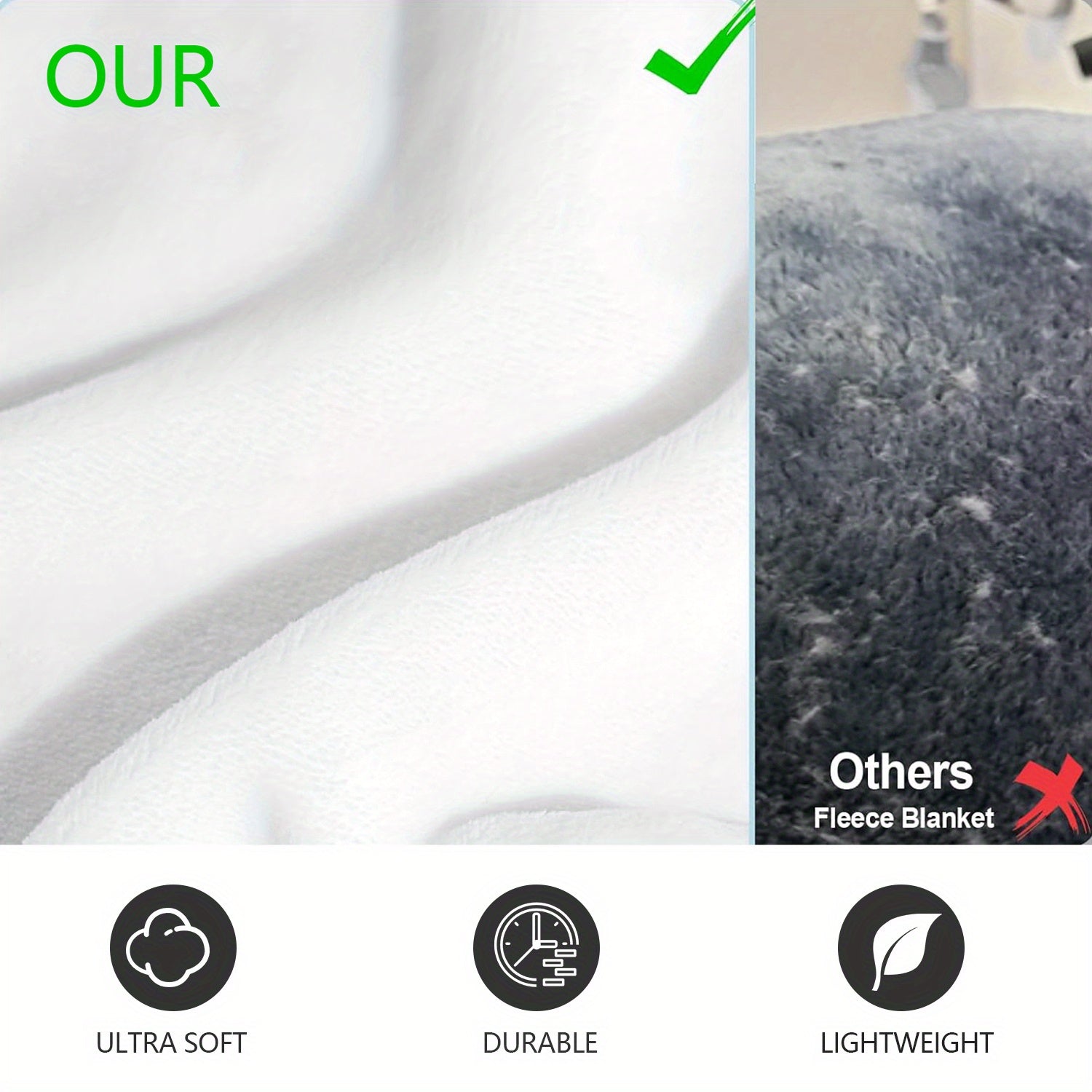 Christmas Flannel Blanket Reversible Plush Thick Soft Rustic Digital Print All Seasons