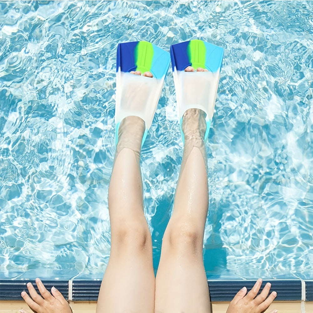 Kids Silicone Swim Fins for Beginners Full Foot Mixed Color