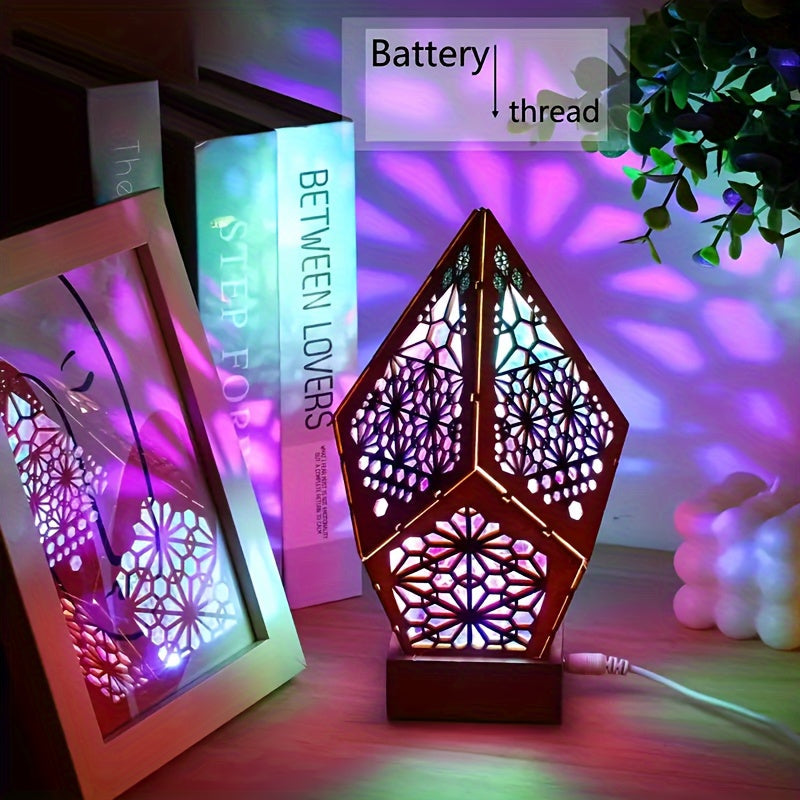 Lámpara de mesa con proyector de cielo estrellado, estilo bohemio, luz nocturna