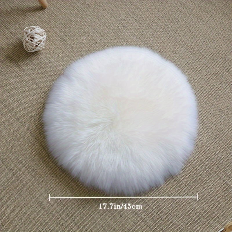Artificial Wool Cushion 12cm Long Soft Floor Rug Seat Pad Durable Cozy