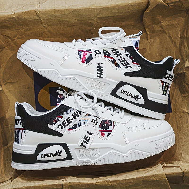 Мужские низкие кроссовки из холста с графическим принтом для повседневной уличной носки