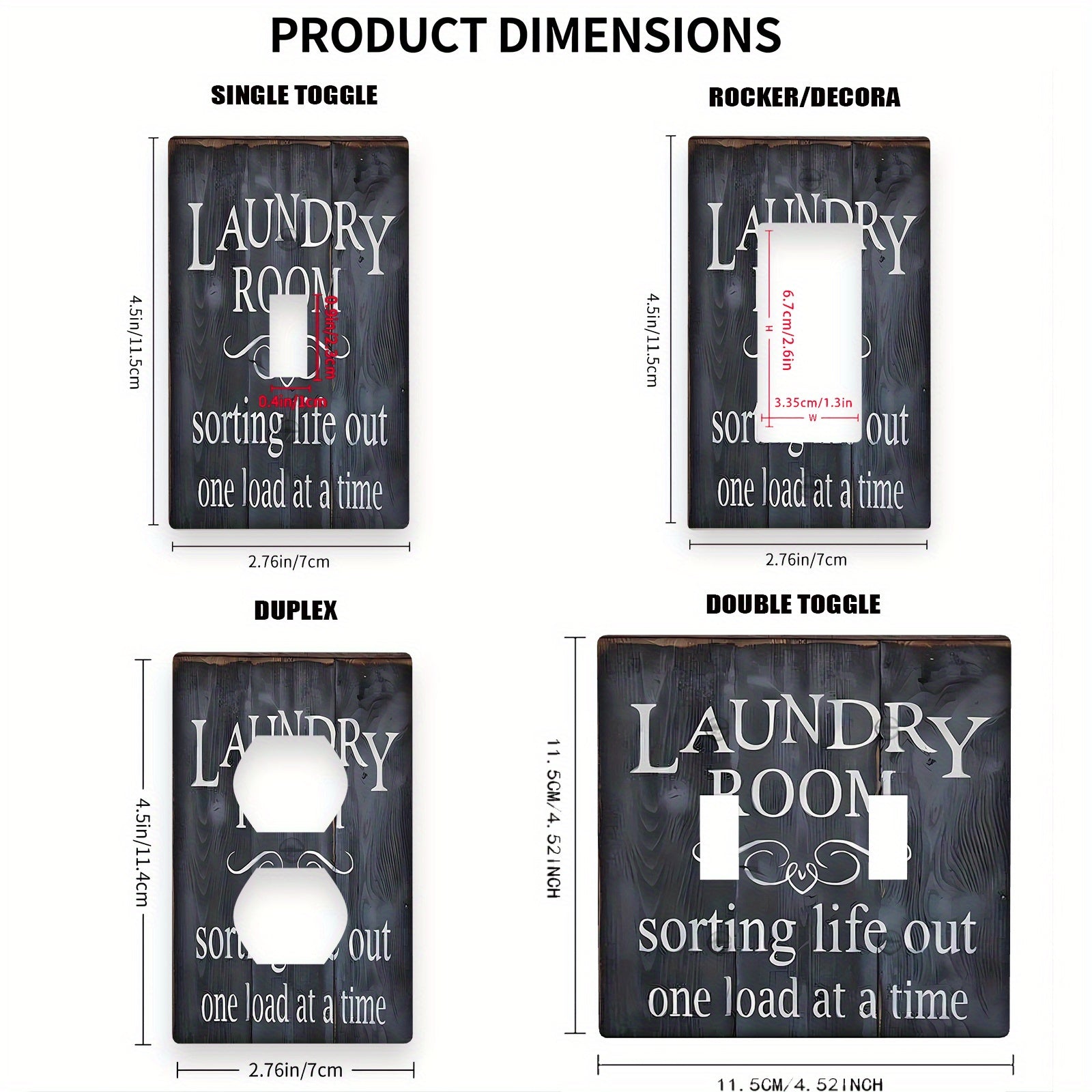 Laundry Theme Light Switch Cover Indoor Outdoor Bedroom Kitchen Bathroom Pack of 1