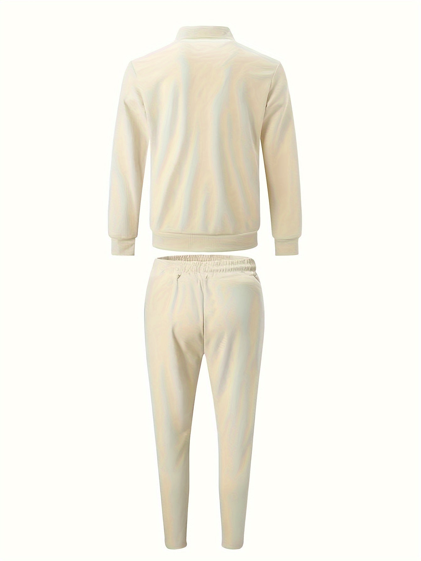 Men's Waffle Knit Sweatsuit Set with Zipper Jacket and Regular Fit Pants