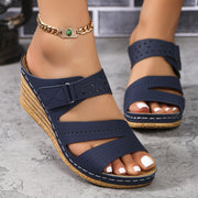 Women's Summer Wedge Sandals Platform Open Toe Ankle Strap Casual