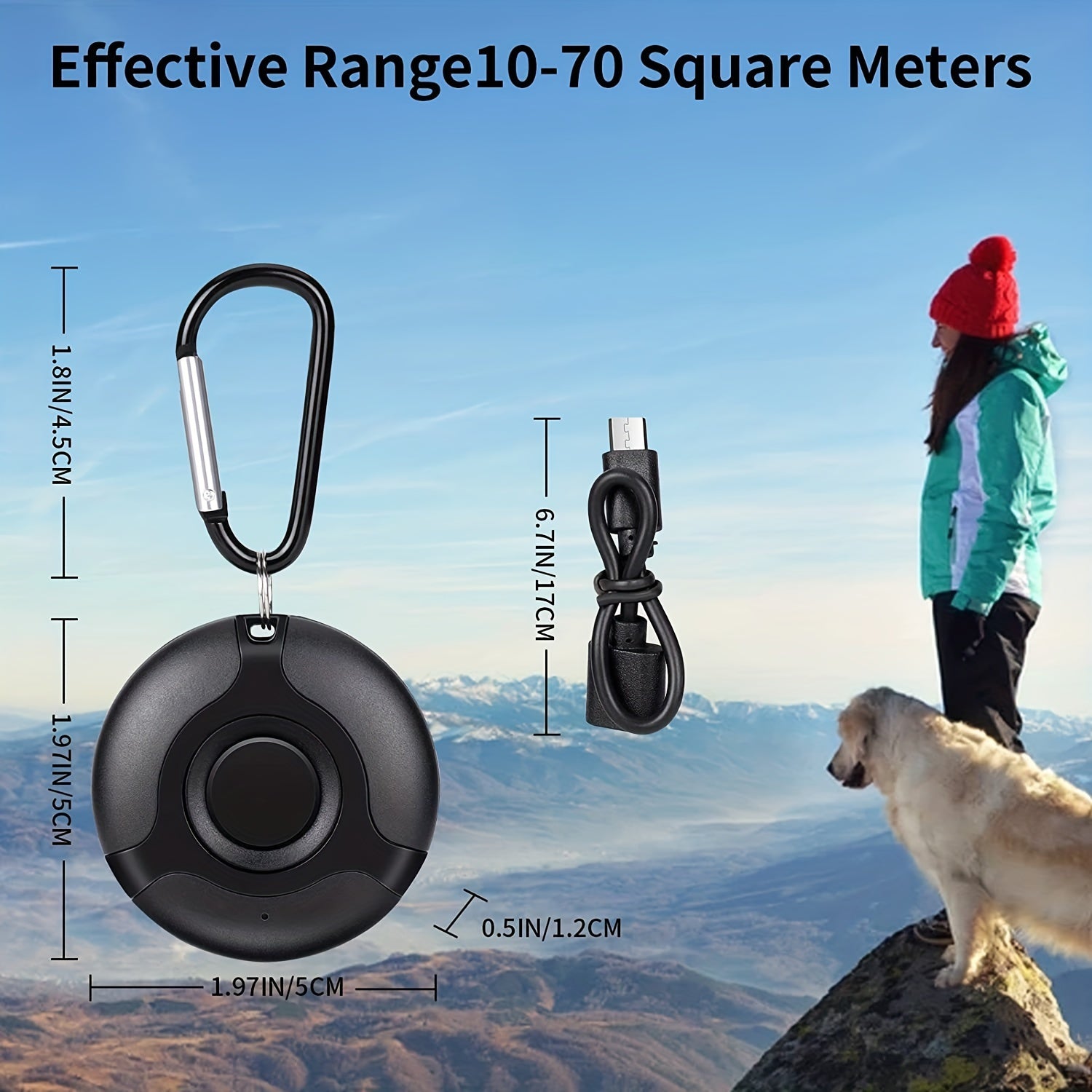 Ultrasonic Pest Repellent Indoor Outdoor Mosquito and Flea Repeller Black