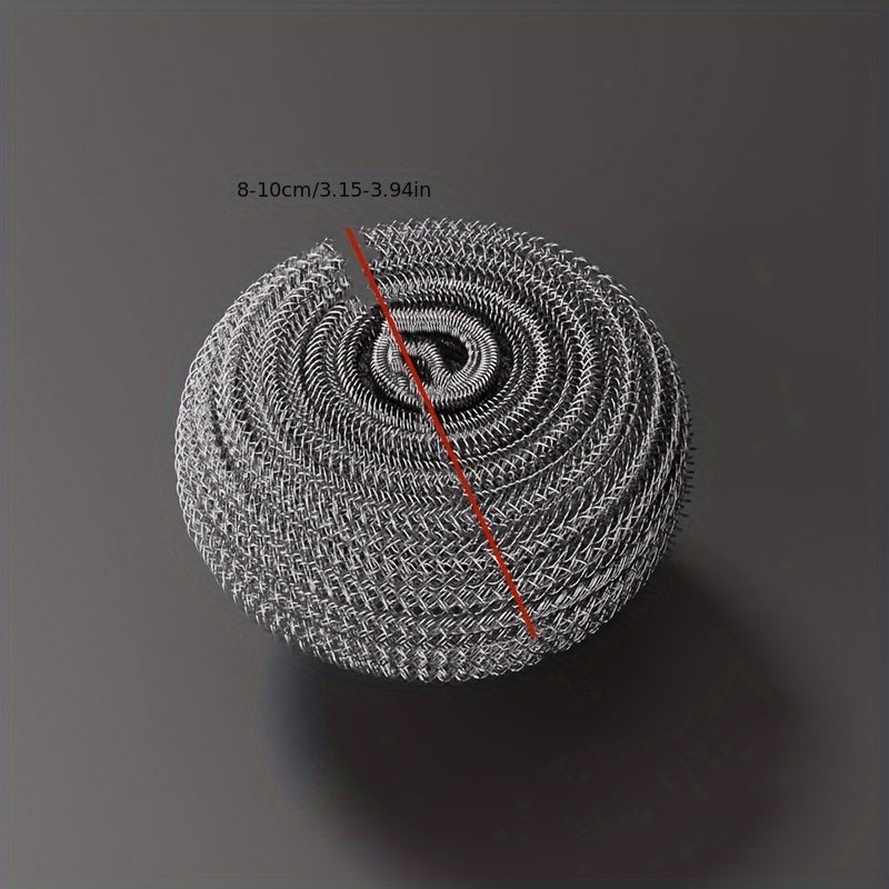 Set of 2 Stainless Steel Kitchen Scrubbers with Handles for Dish and Pot Cleaning