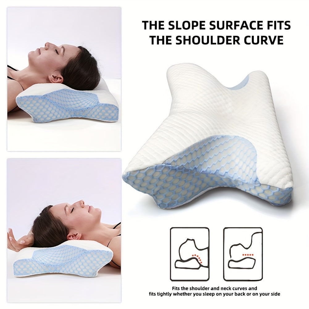 Memory Foam Pillow for Side Back and Stomach Sleepers Butterfly Shape Support