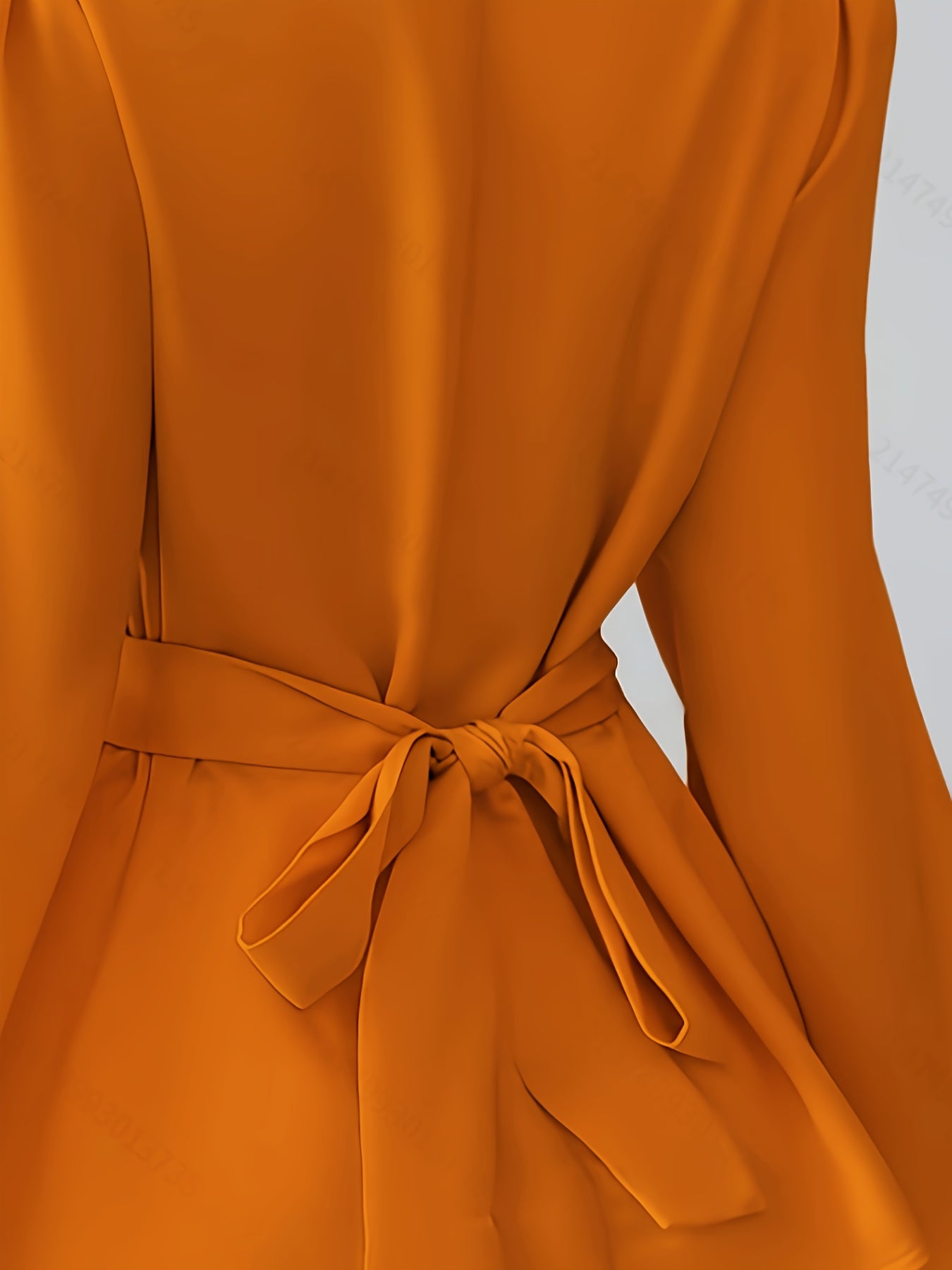 Women's Solid Color Long Sleeve Top with Lace-Up Bow-Knot Detail and Lapel Collar