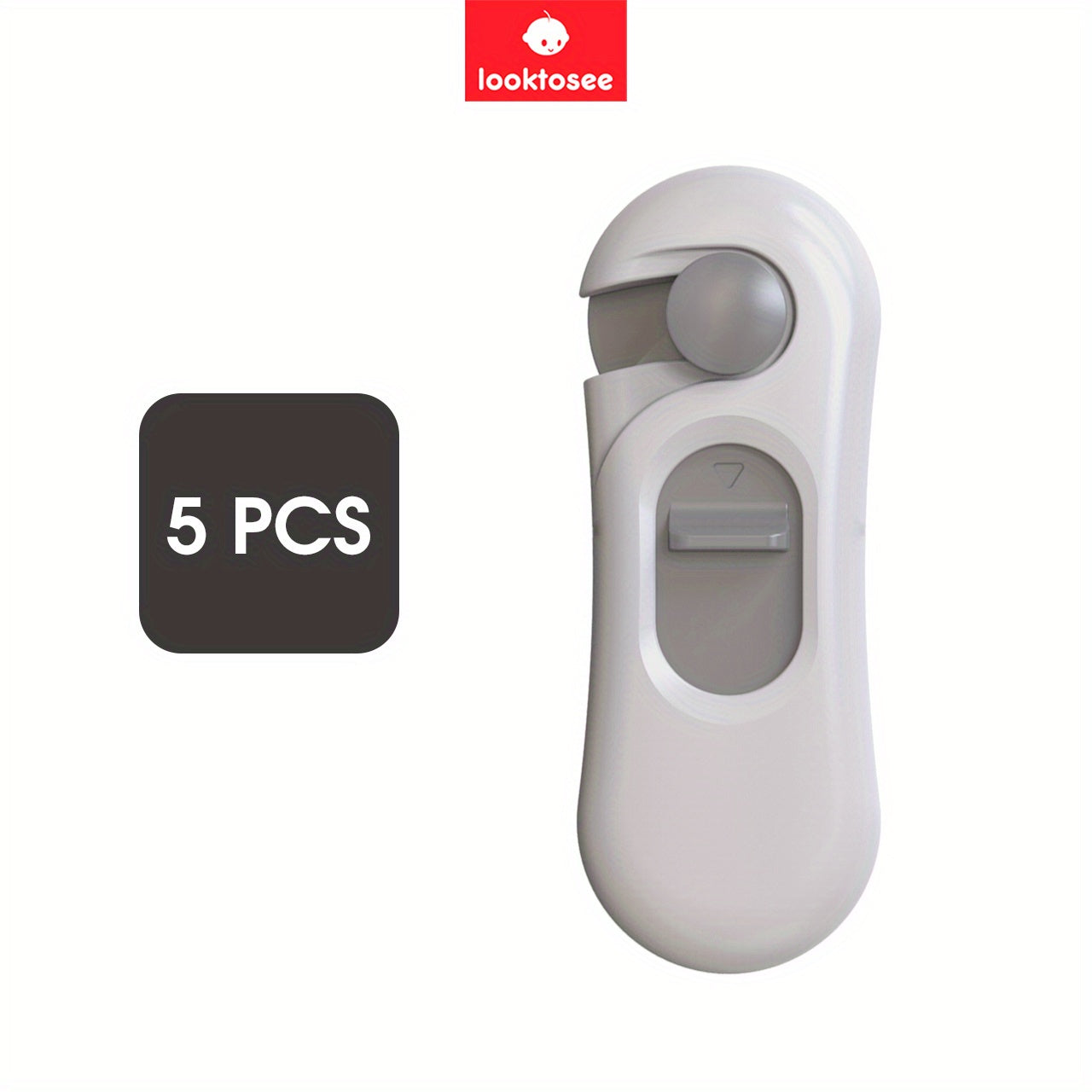 Child Safety Locks 5-Pack for Cabinets Drawers Refrigerator Oven BPA-Free Gray Plastic