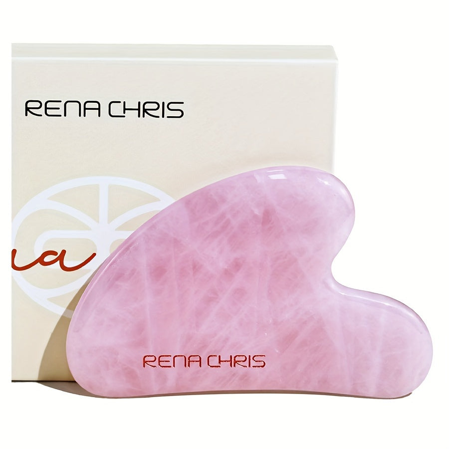 Natural Rose Quartz Gua Sha Facial Massage Tool for Skincare and Self-Care