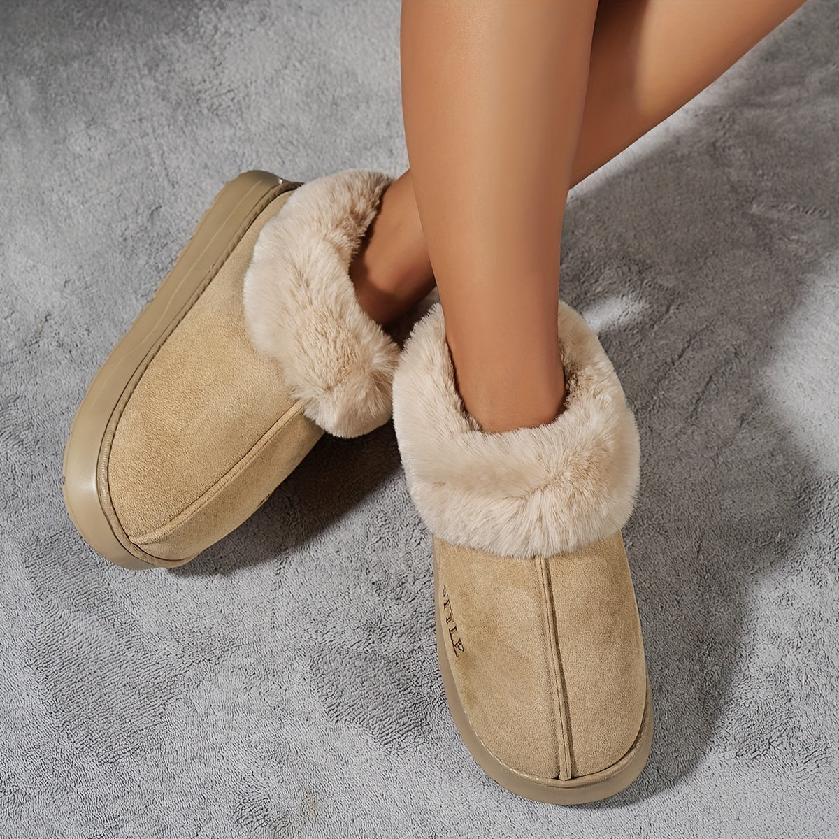 Women's Winter Velvet Fluffy Warm Indoor Non-slip Slippers