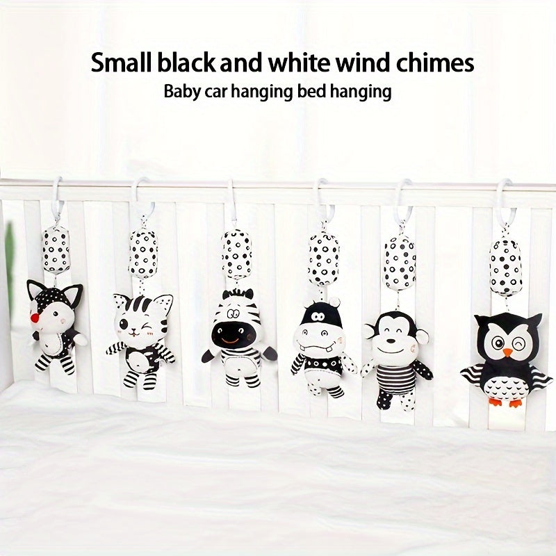 Baby Rattle Wind Chime for Visual Training and Development Black and White Toddler Gift