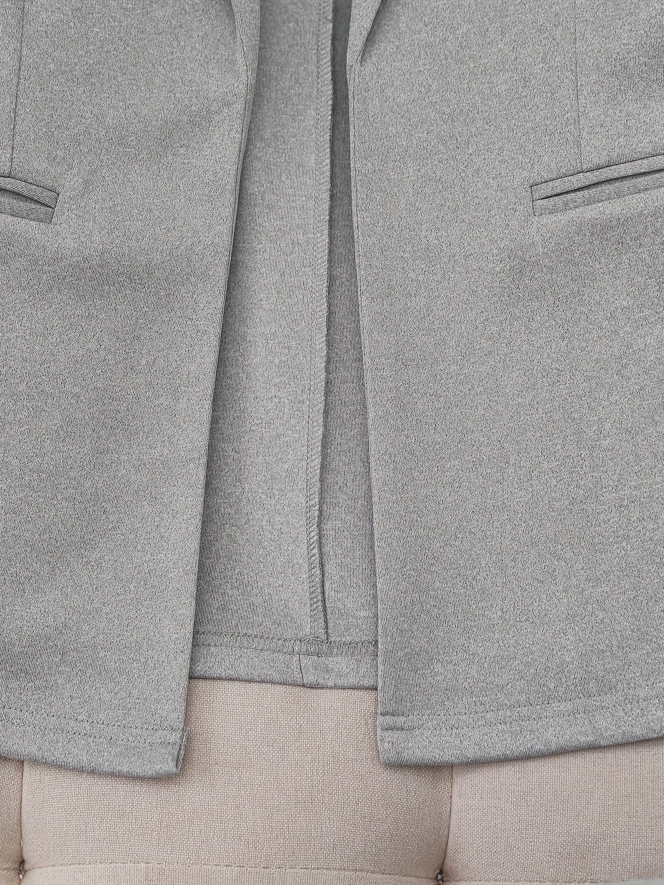 Conjunto de pantalón de color sólido para mujer con blazer de cuello de chal y pantalones con cinturilla de cordón